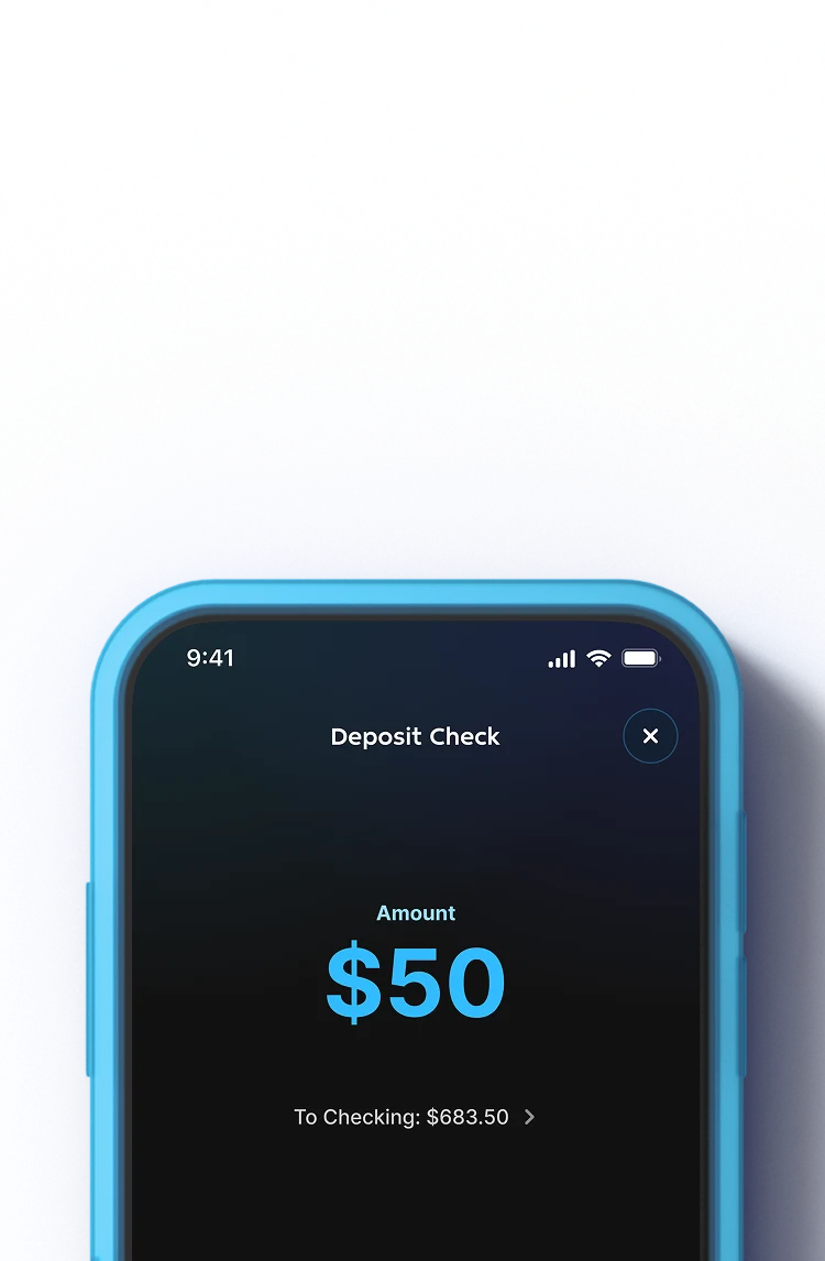 Phone showing a mobile check deposit screen in the OnePay app.