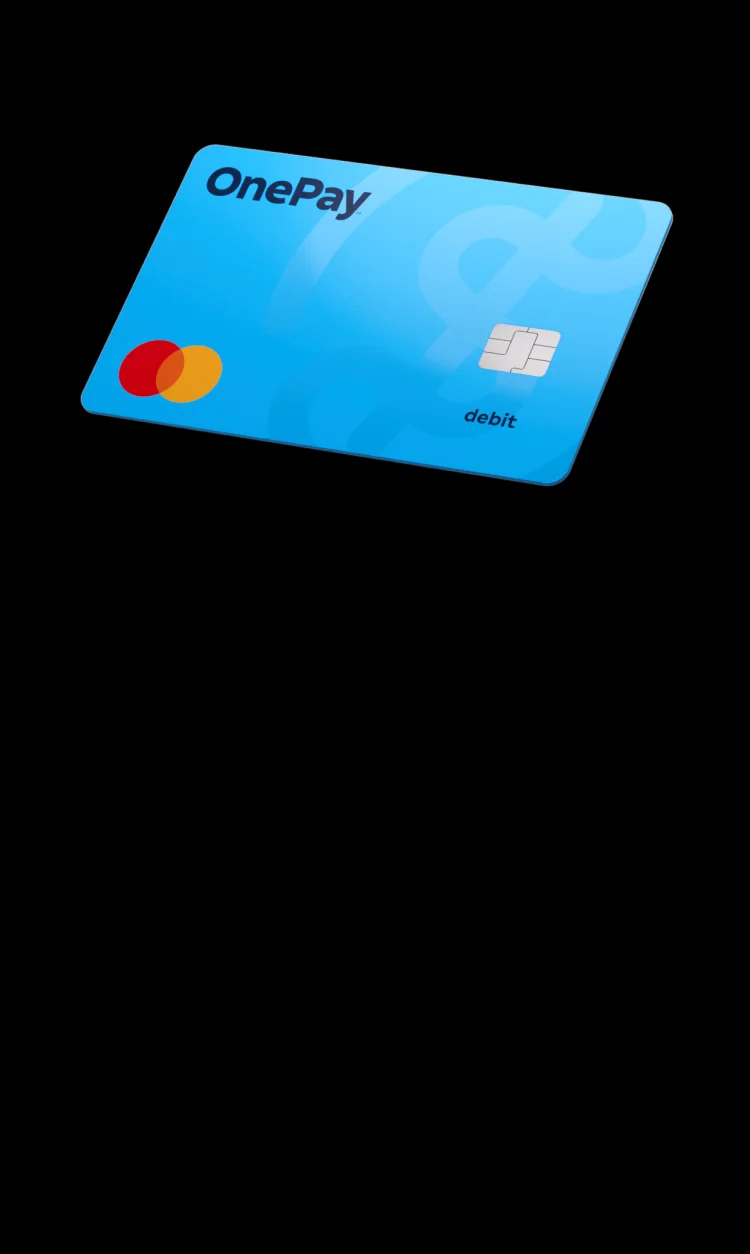 OnePay blue debit card.