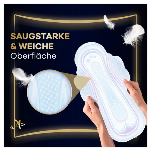 Hände, die eine Binde mit einer Lupe halten, um die sanft anfühlende Oberfläche zu zeigen.