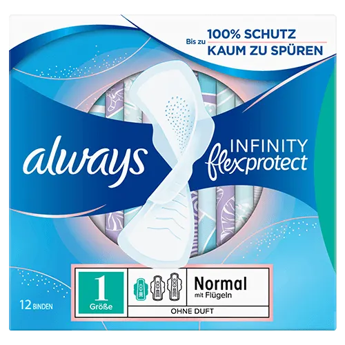 Always Infinity FlexProtect Normal Damenbinden mit Flügeln (Größe 1)