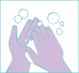 Wasche dir immer die Hände, bevor du deine Binde wechselst und auch danach.