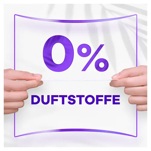 Always Slipeinlage, hervorgehoben wird der Vorteil: 0% Duftstoffe.