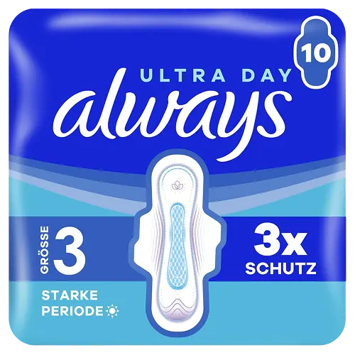Always Damenbinden Ultra Tag Starke Periode 10 Stück
