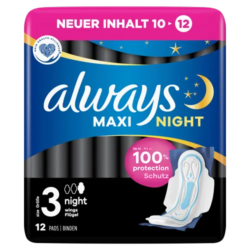  Always Maxi Night (Größe 3) Damenbinden Mit Flügeln
