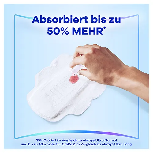 Always Infinity FlexProtect Normal Damenbinde, die absorbiert bis zu 50% mehr im Vergleich zu Always Ultra Normal Damenbinde