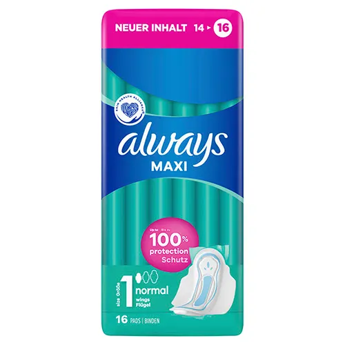 Always Maxi Normal (Größe 1) Damenbinden Mit Flügeln