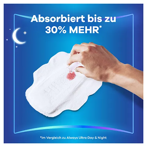 Always Infinity FlexProtect Night Damenbinde, die absorbiert bis zu 30% mehr im Vergleich zu Always Ultra Day & Night Damenbinde