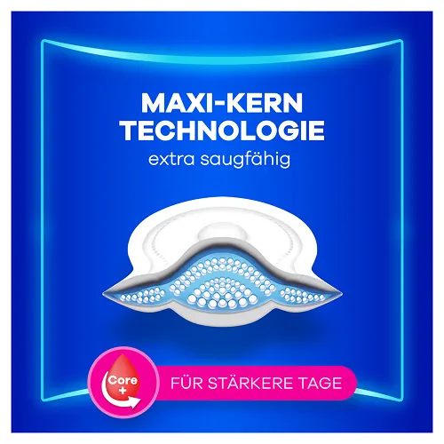 Always Maxi mit Maxi Kern ist besonders saugfähig für stärkere Tage.
