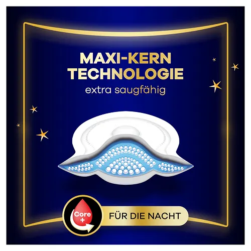 Always Maxi Night mit Maxi Kern Technologie ist sehr saugfähig für die Nacht.