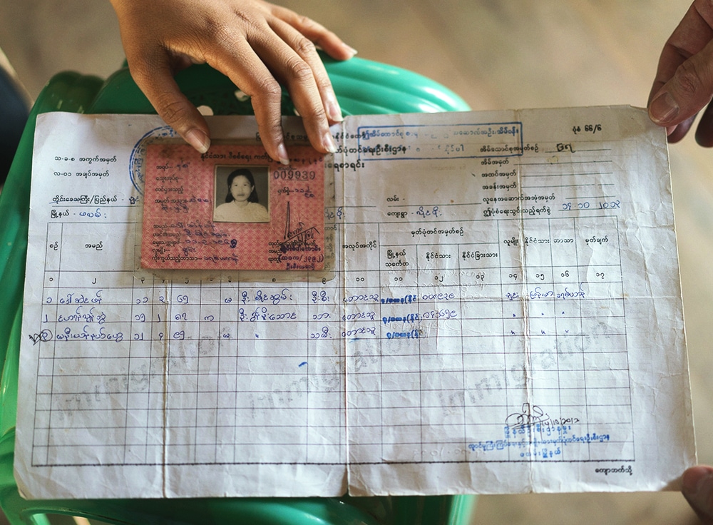 An example of a Myanmar identification card