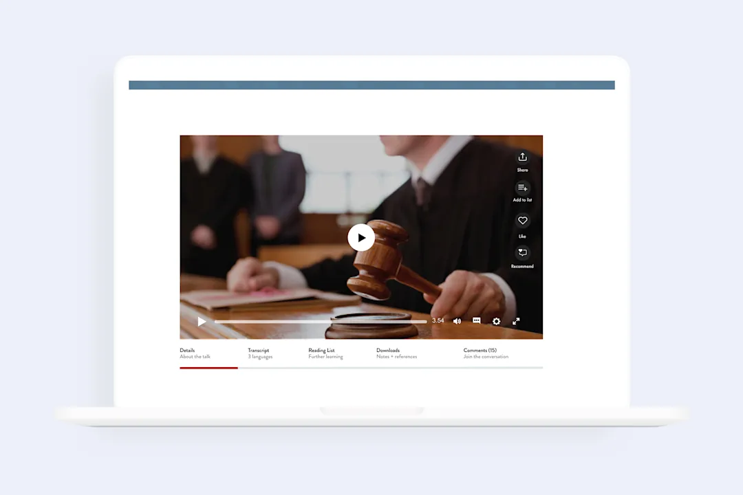 A visual of the Supreme Court website showing an educational video designed to support people who are going to visit the court.
