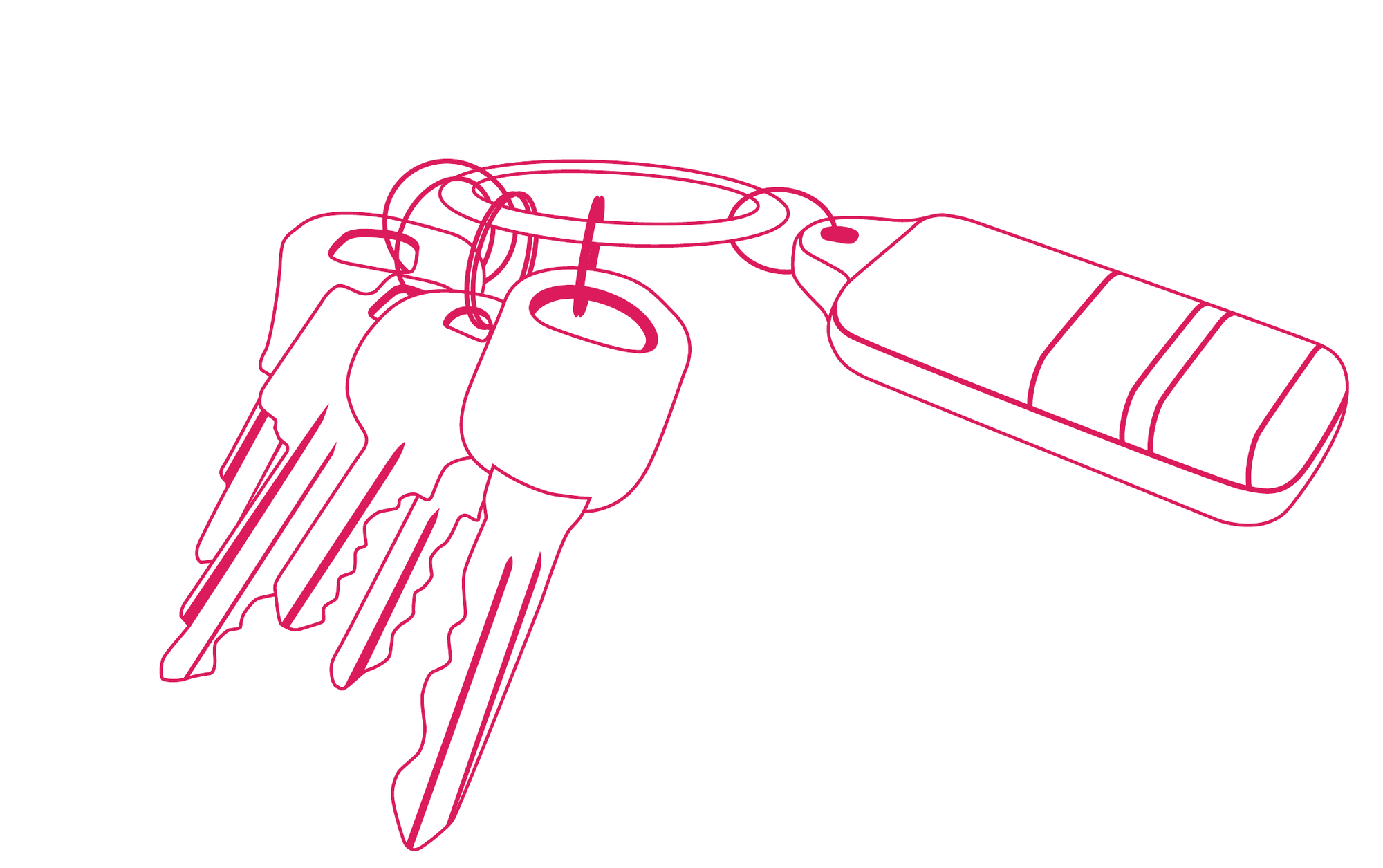 Line illustration of house keys and car key fob from the Community Crime Prevention report cover