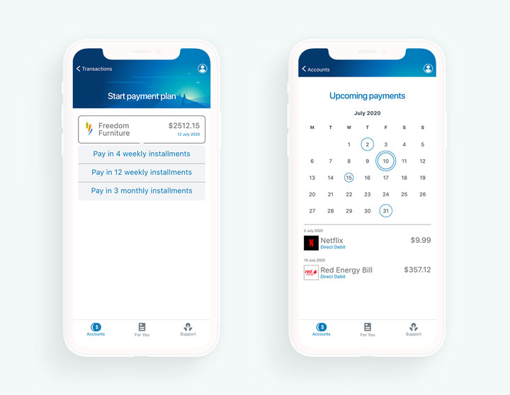 Prototypes showing some potential payment solutions for ANZ