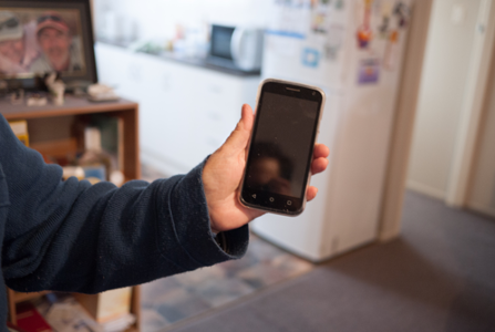 a participant show's their new smart phone