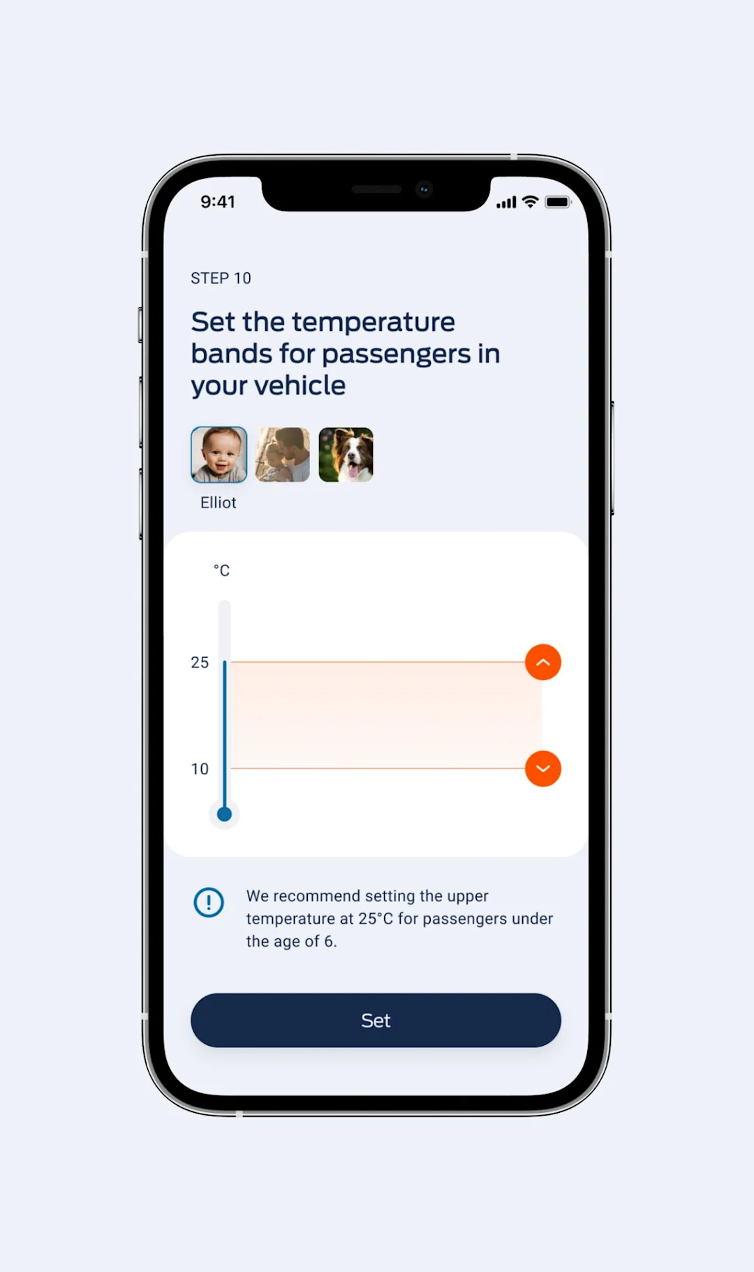 The ATMOS app helps carers set personalised comfort thresholds for each passenger