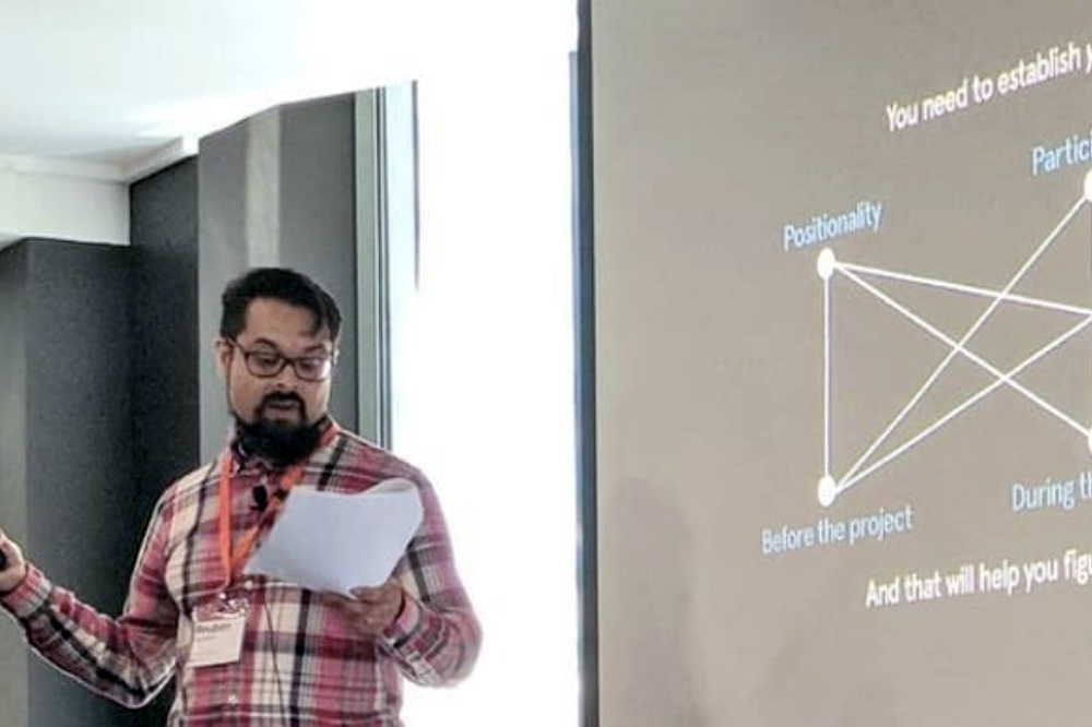 Reuben Stanton presenting at UX Australia conference