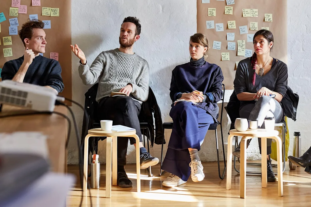 Participants in a Paper Giant design research workshop