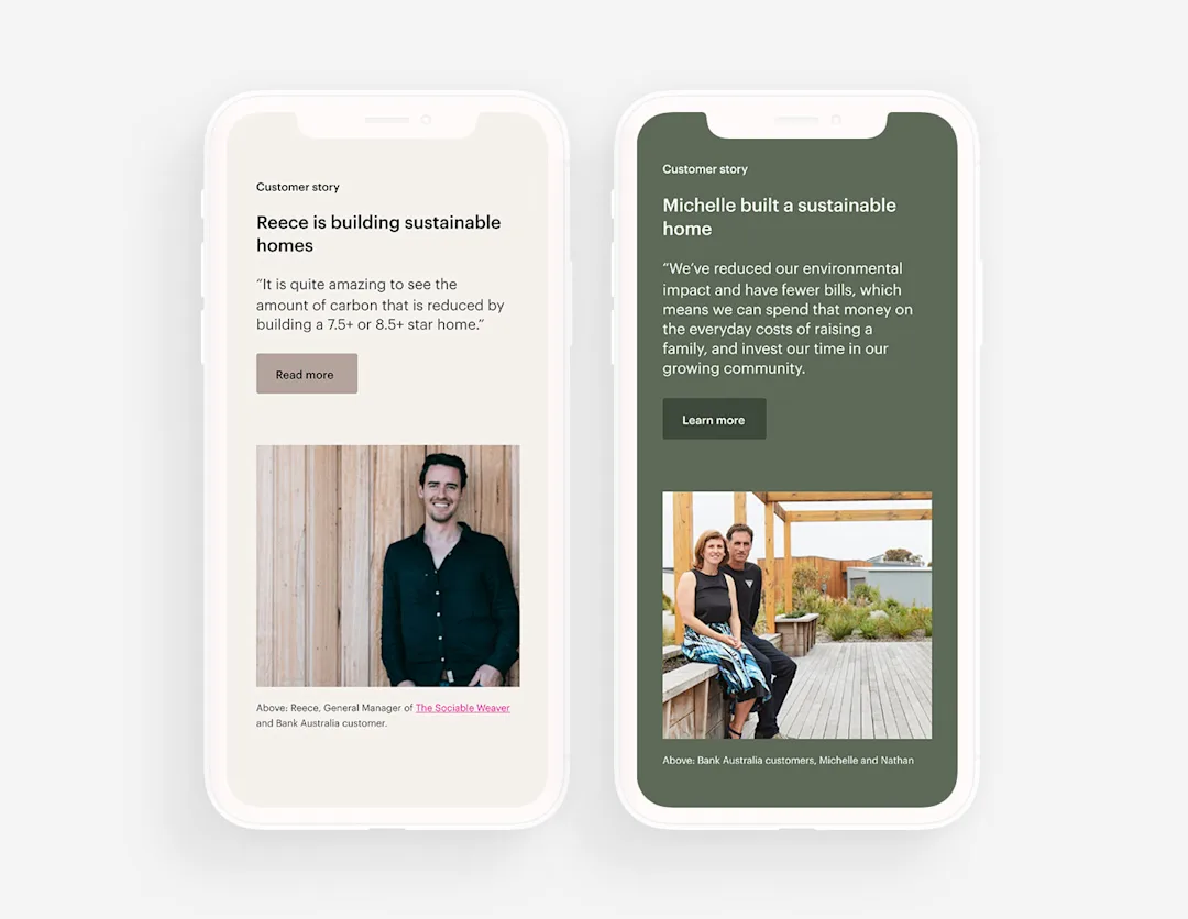 Customer stories were woven throughout the website.