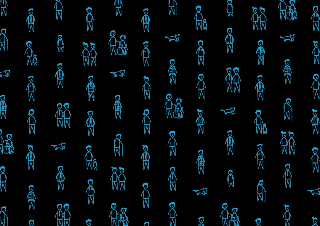 Blue line-art people illustration from DET Professional Practice school consultations report
