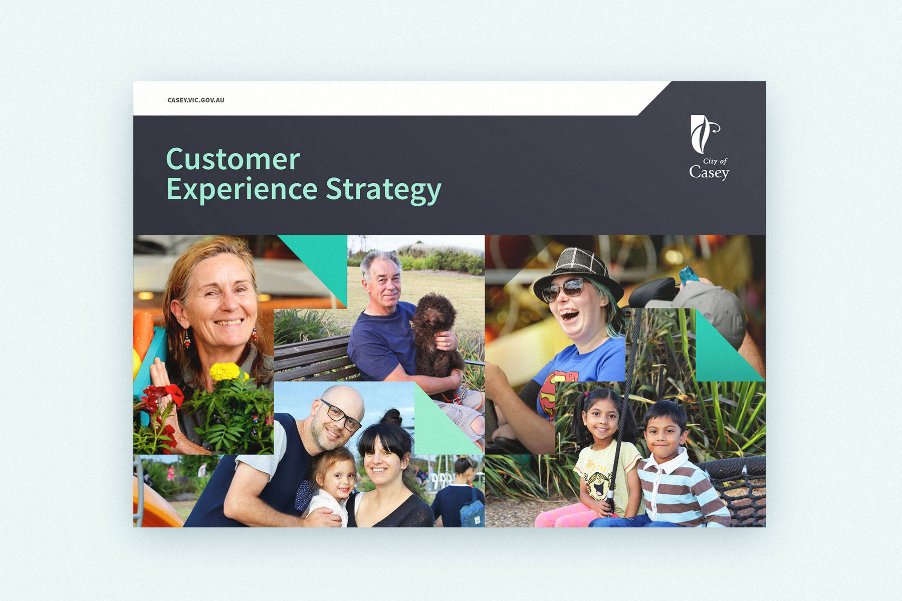 The cover of the CX strategy featuring residents from the City of Casey