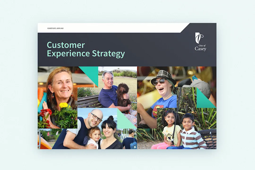 The cover of the CX strategy featuring residents from the City of Casey