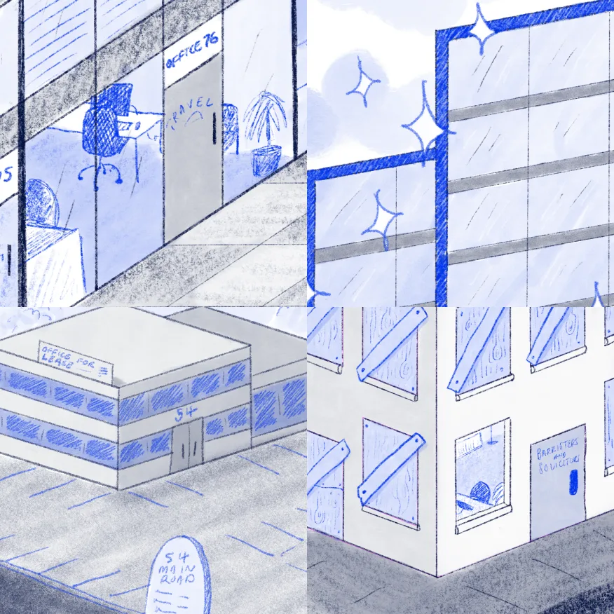 Sketches of buildings