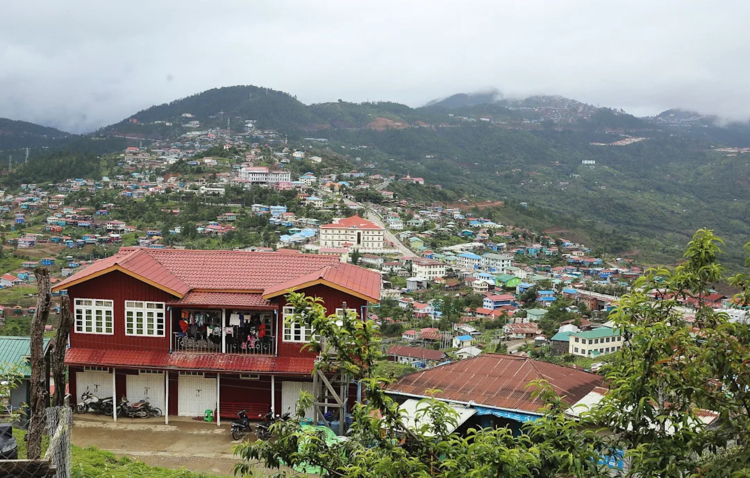 Overlooking a village in Myanmar