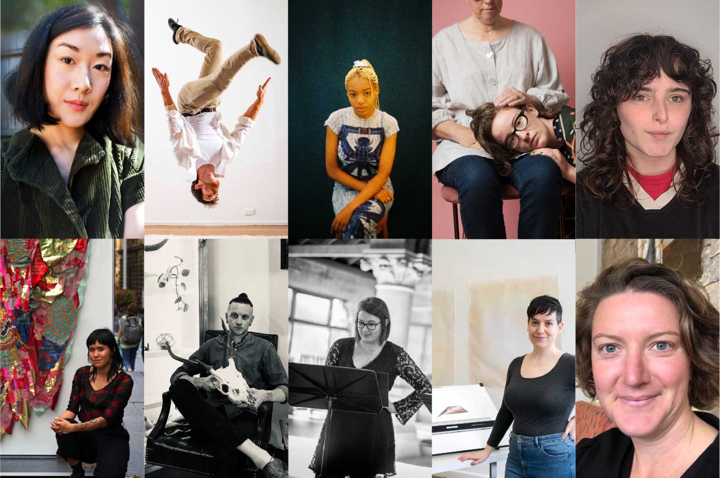 A photo of 10 artists who participated in the Arts Infinity Labs