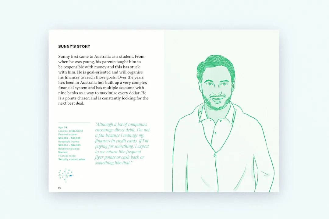 A customer story based on one of the participants we interviewed in the first phase of the project.