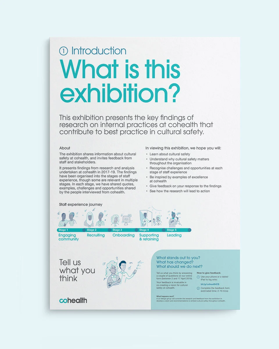 A poster from the touring exhibition that describes the purpose of the exhibition and what it's for