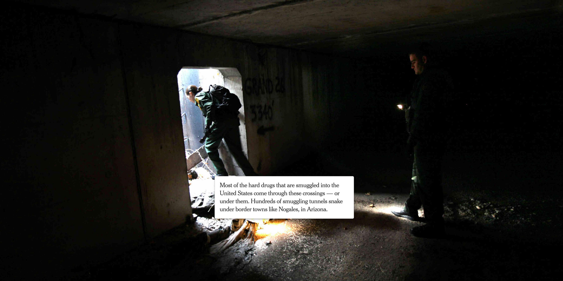 A photo of one of the smuggling tunnels built under the border