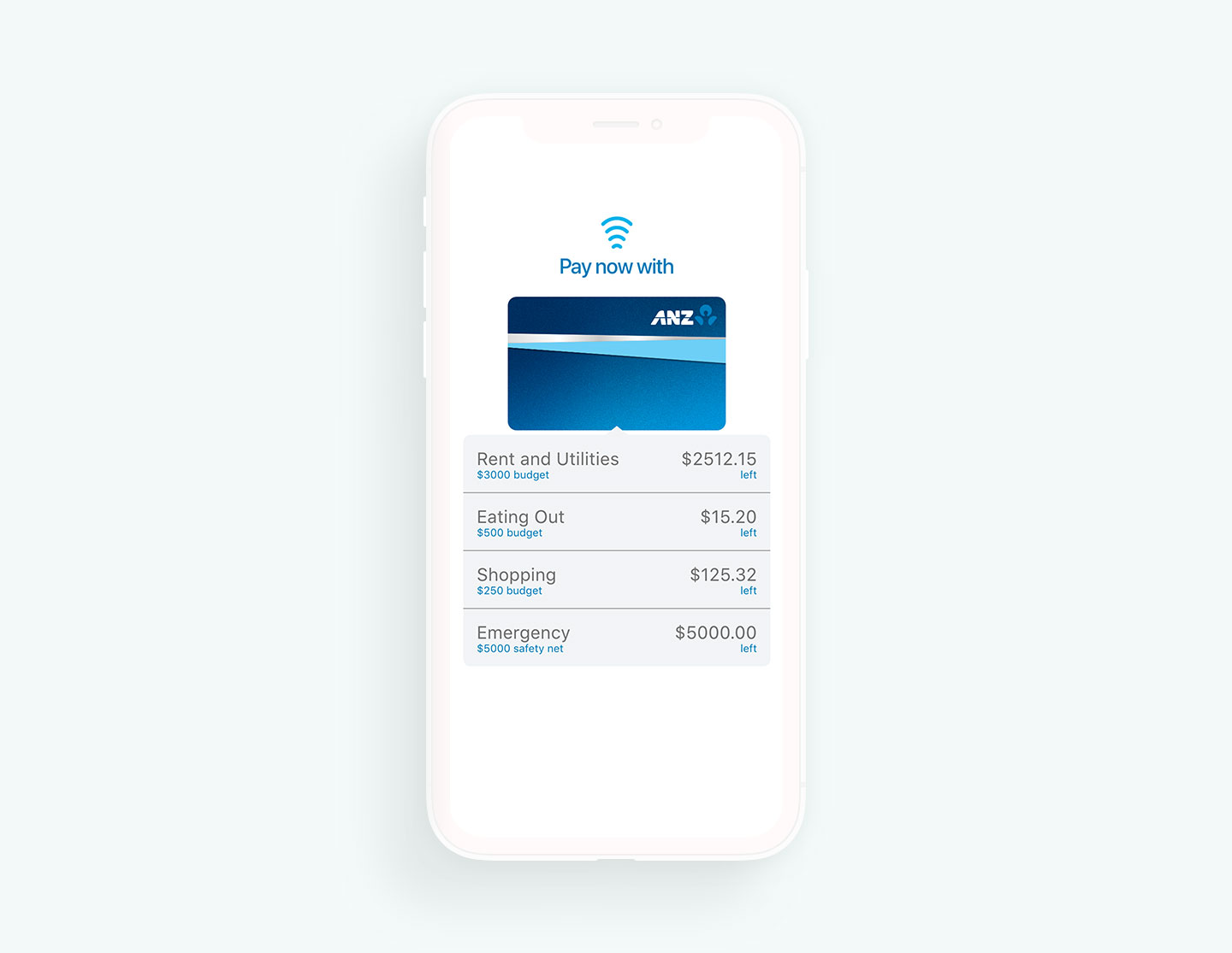 A prototype of a mobile interface developed to test new features with ANZ customers