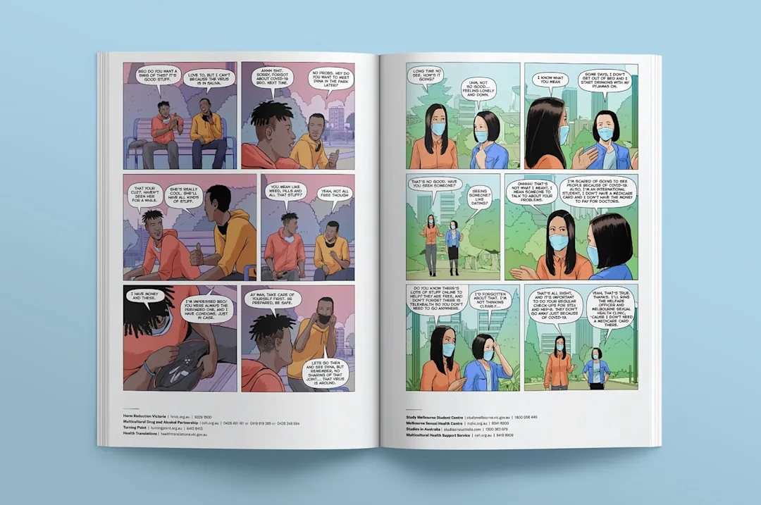 Two of the CEH comics portraying youth issues during COVID-19