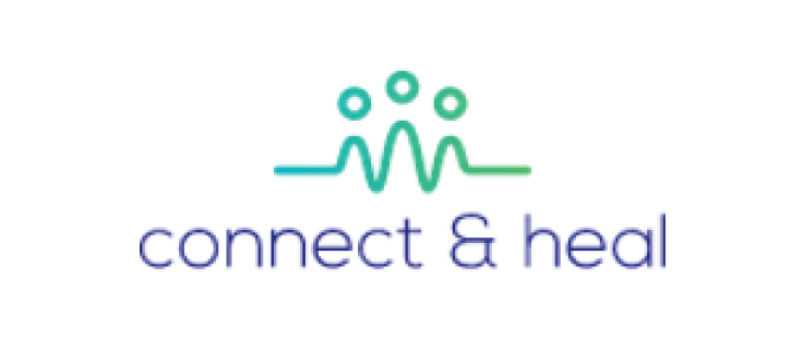 Connect & Heal logo representing wellness and connection. logo