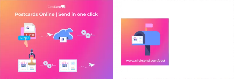 Send postcards in one click