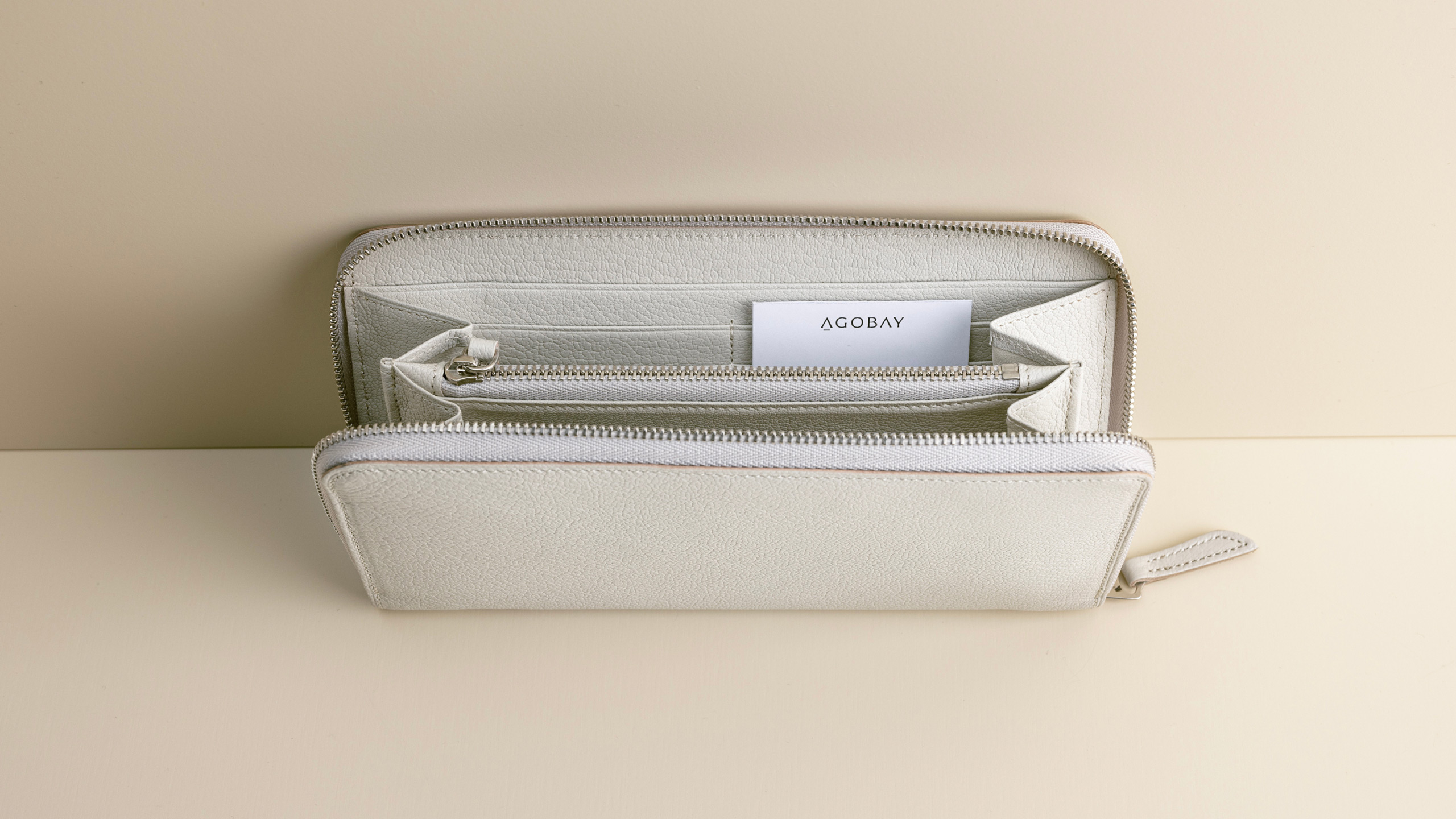 Zipper wallet, vintage ivory - Arts & Science | AGOBAY