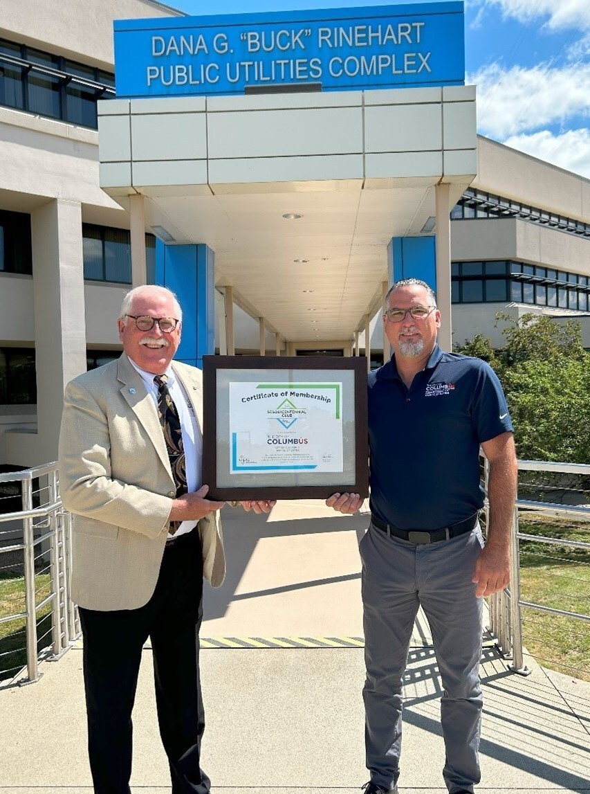 DIPRA presents sesquicentennial certificate to City of Columbus