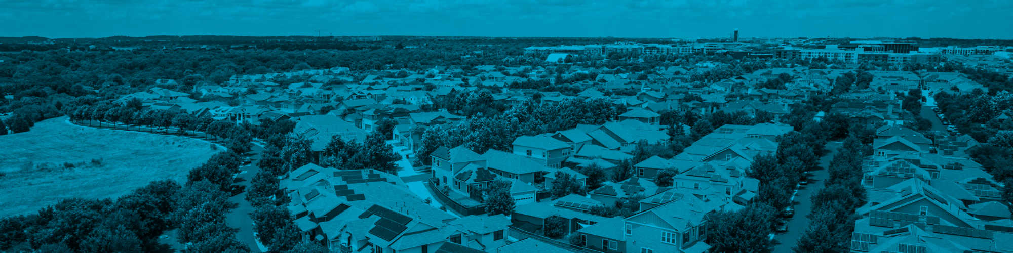Suburban community blue