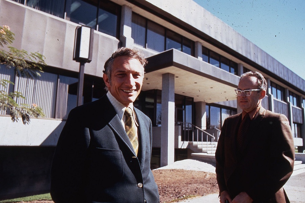 A photo of Robert Noyce and Gordon Moore.