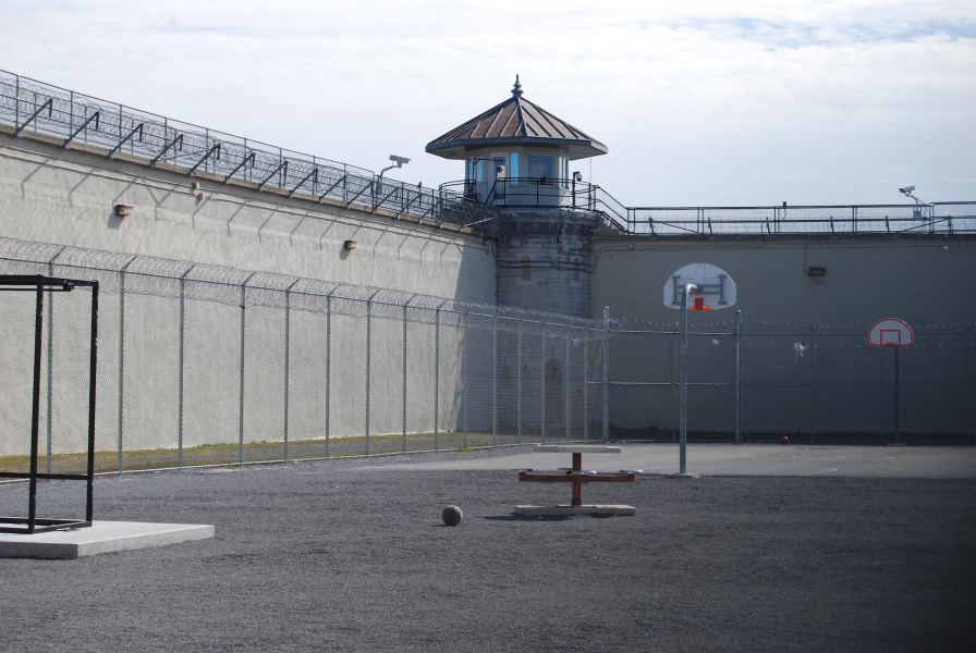 A photo of a prison yard.