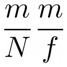 A mathematical formula: m / N, m / f