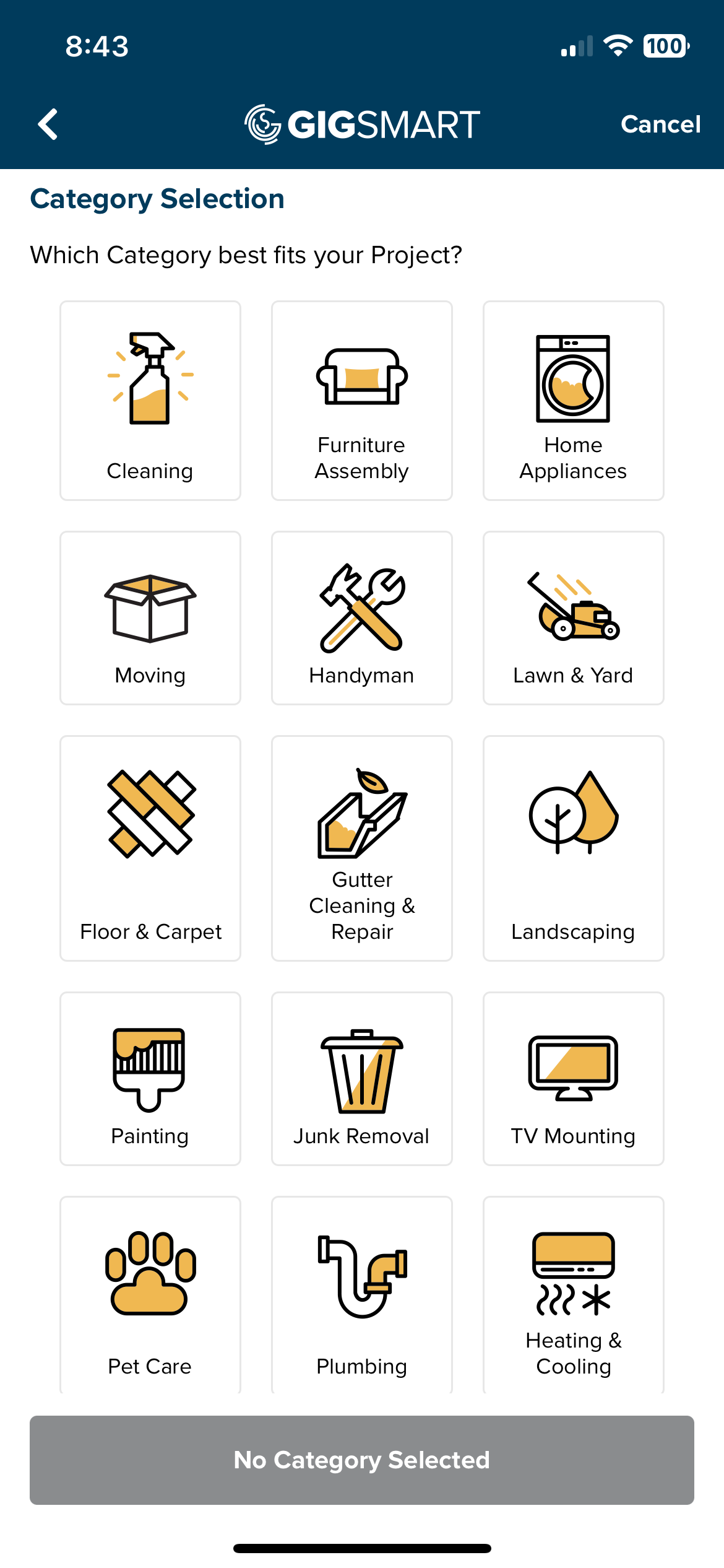 A screenshot of the GigSmart homepage. Image courtesy of the author.