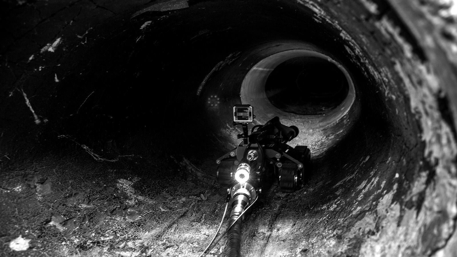 A photo of a Customs and Border Protection tunnel robot.