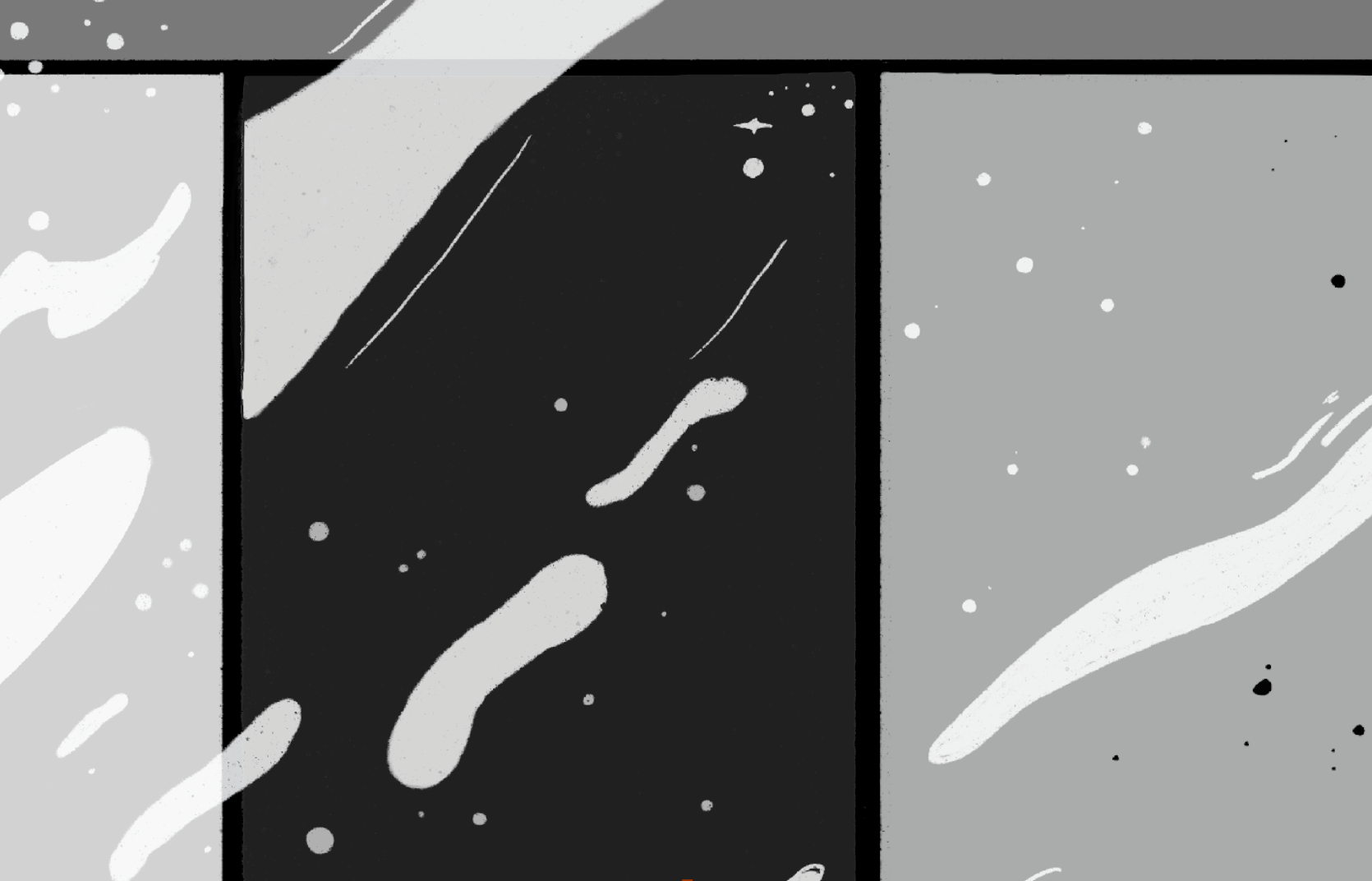 Abstract black and white interstitial image for Sex Workers Unite