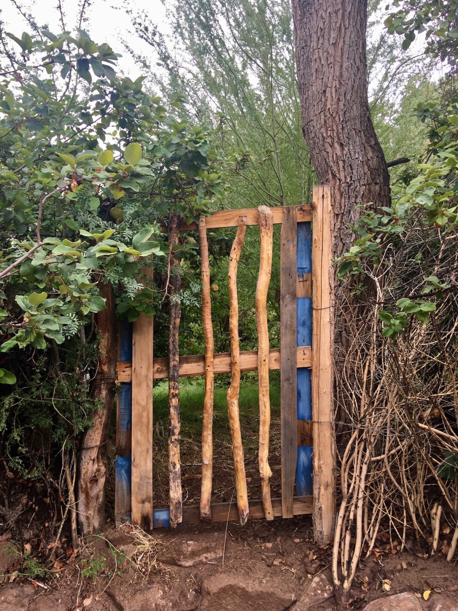 A wooden gate.