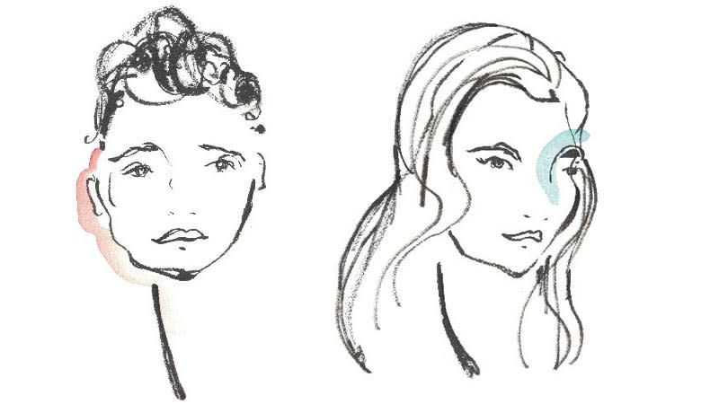 Two black-and-white brush-drawn portraits of Jason Putorti and Jen Aprahamian. Jason, on the left, has short curly hair and looks directly at reader; Jen has long hair and looks off to the right.