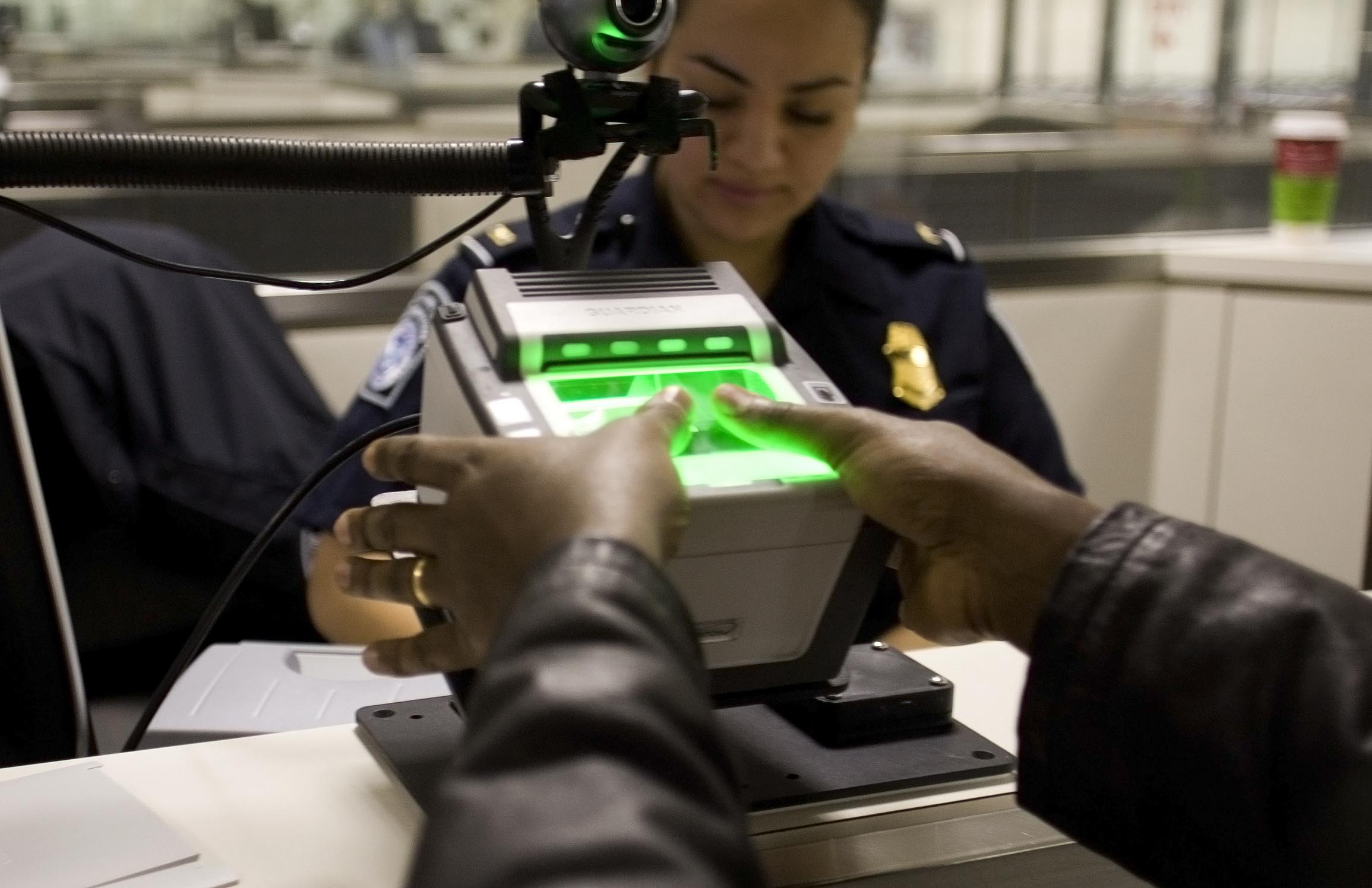 A biometric scanner operated by US Customs and Border Patrol. Photo: US Department of Homeland Security.