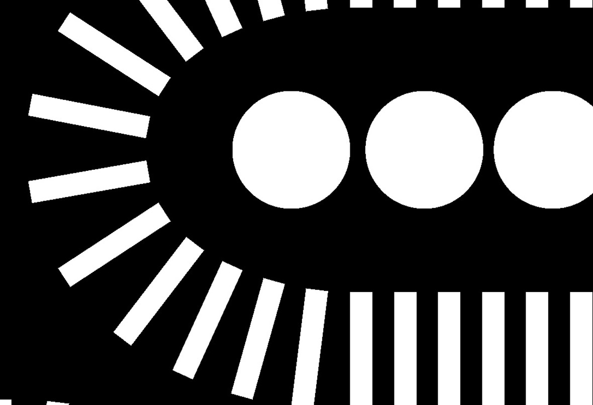 White rectangles on a black background