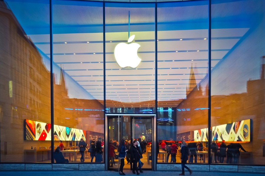 A photo of the exterior of an Apple Store.