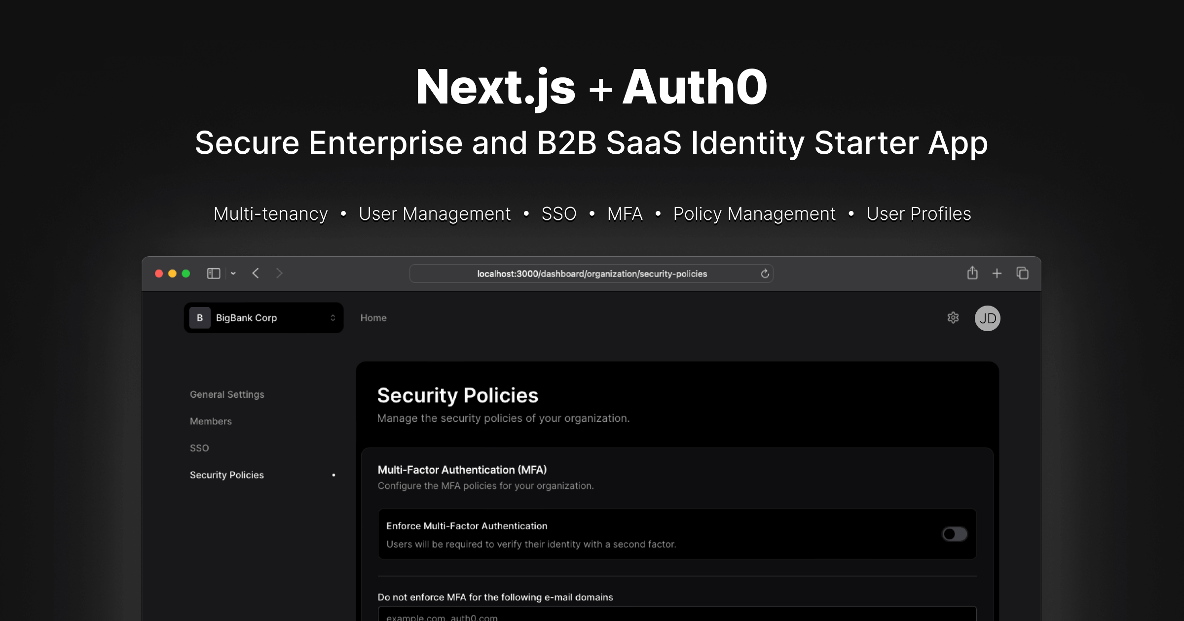 SaaStart: Auth0 + Next.js SaaS Starter Kit